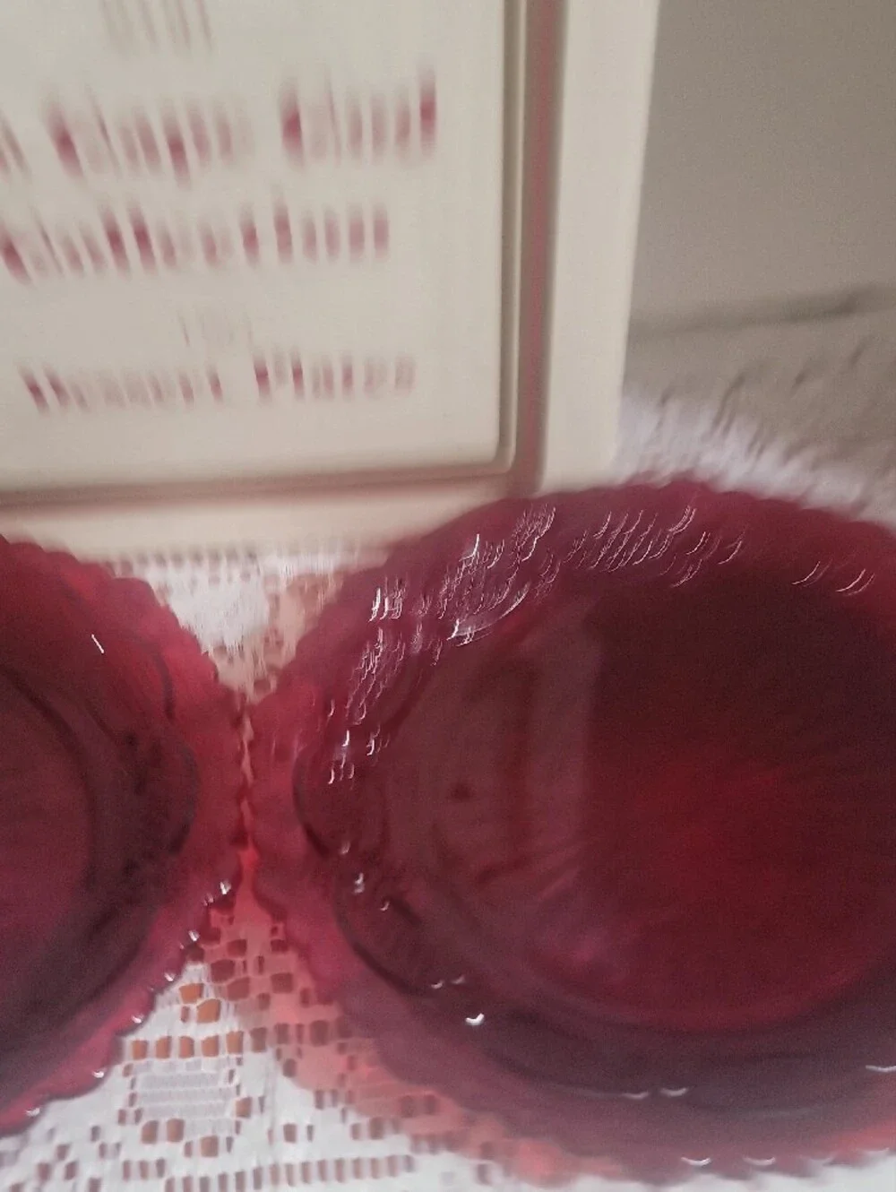 Avon 1876 Cape Cod Collection Deep Ruby Glass Dessert Plates - Pair